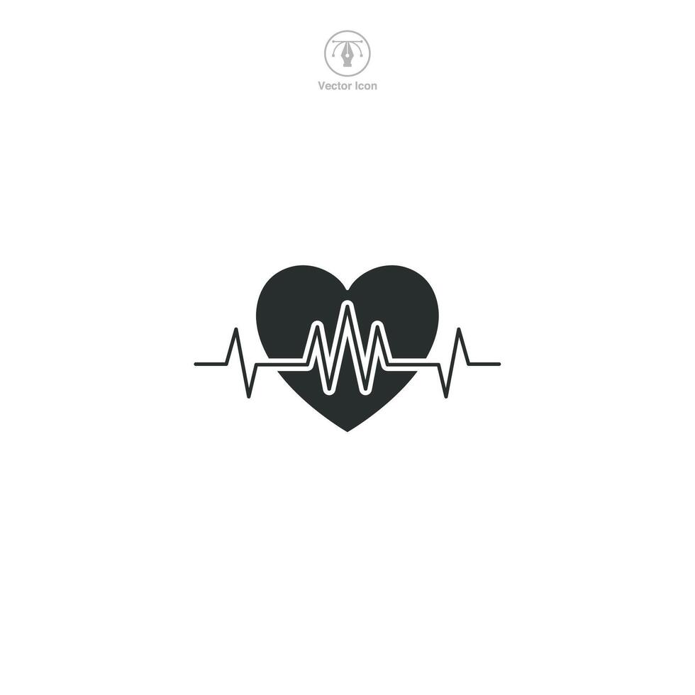 Heartbeat Icon. Medical or Healthcare theme symbol illustration isolated on white background vector