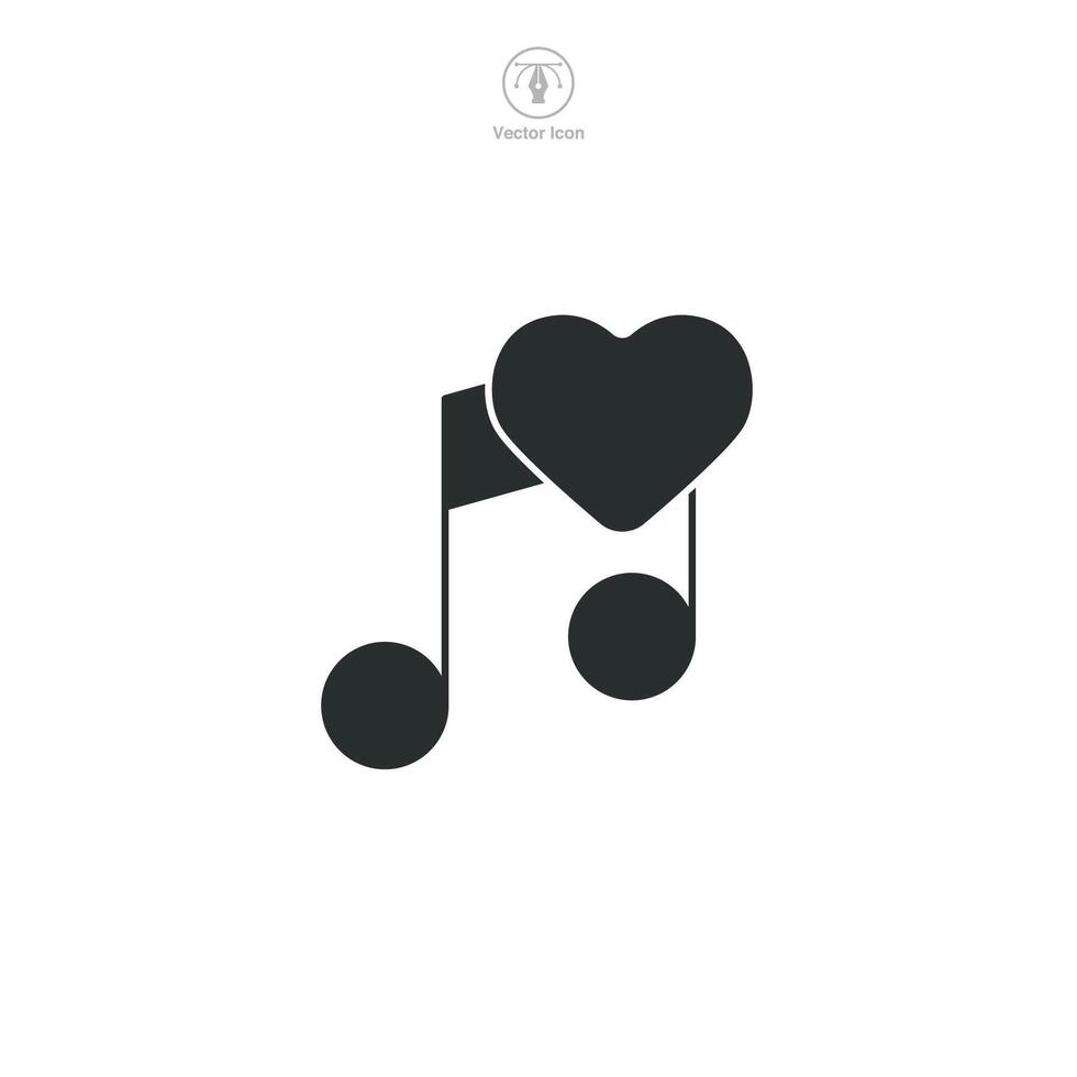 Love Song Icon symbol illustration isolated on white background vector