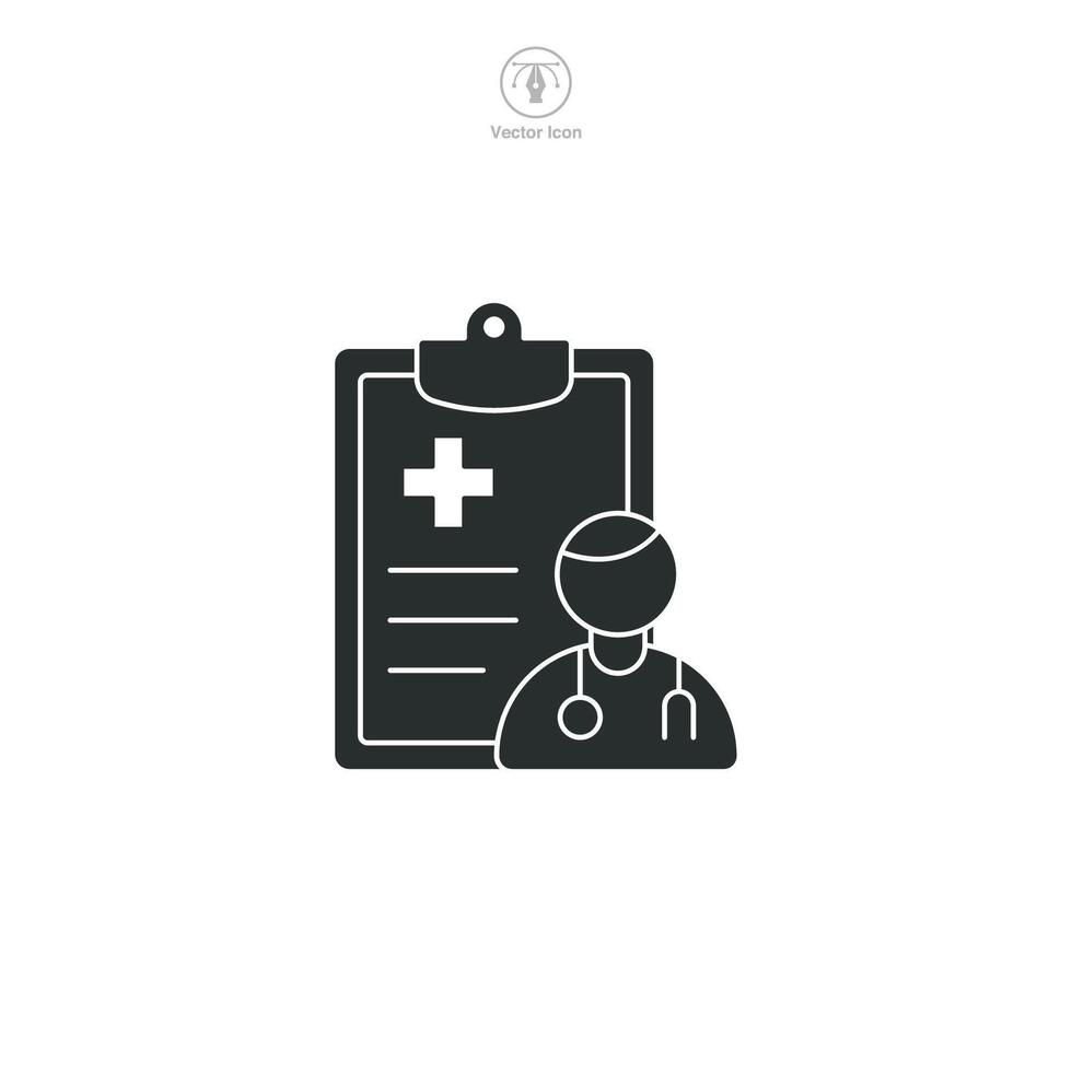 Medical Record Icon. Medical or Healthcare theme symbol illustration isolated on white background vector