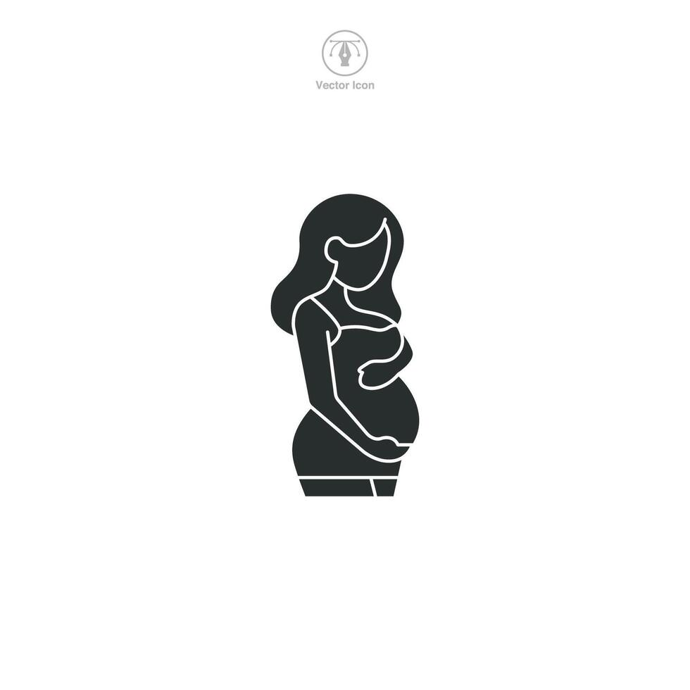 Pregnant Woman Icon. Medical or Healthcare theme symbol illustration isolated on white background vector