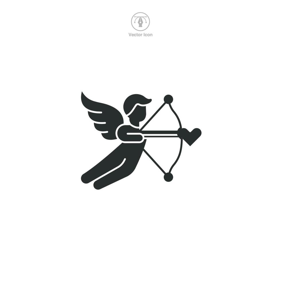 valentine cupid arrow Icon symbol illustration isolated on white background vector
