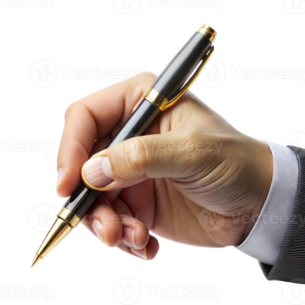 A man is holding a pen in his hand png