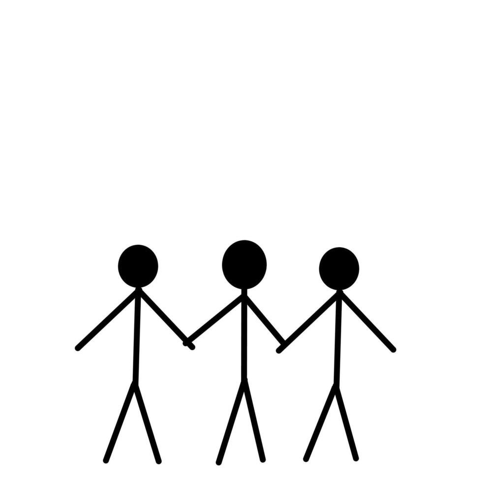 Family stick man icon illustration vector
