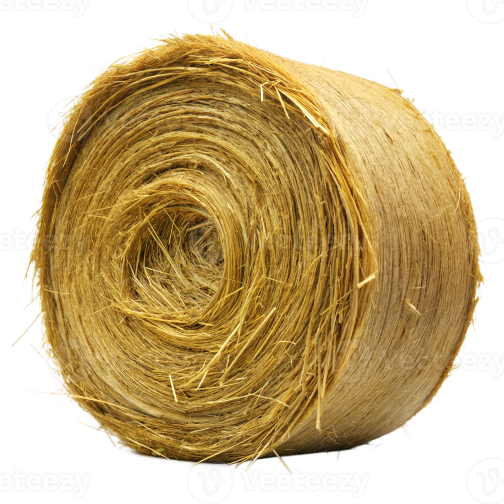 A tightly packed, round hay bale, made of dried grass, is ready for storage png