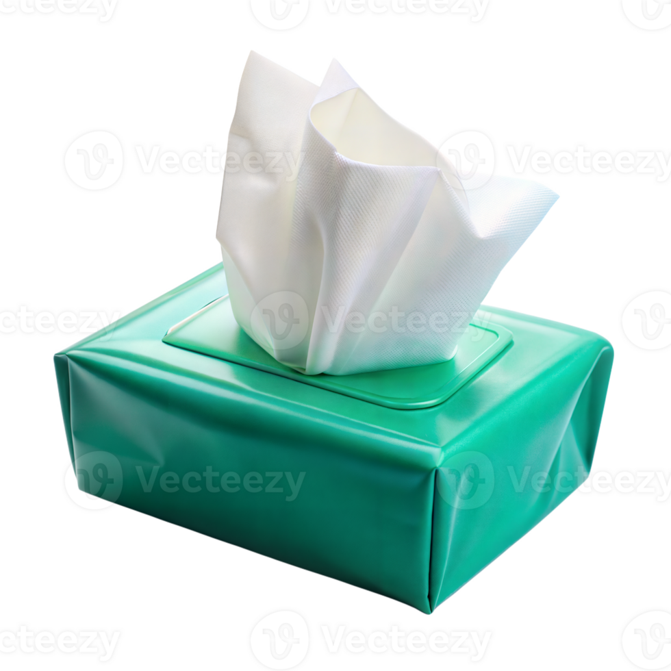 A green box with a white tissue inside png