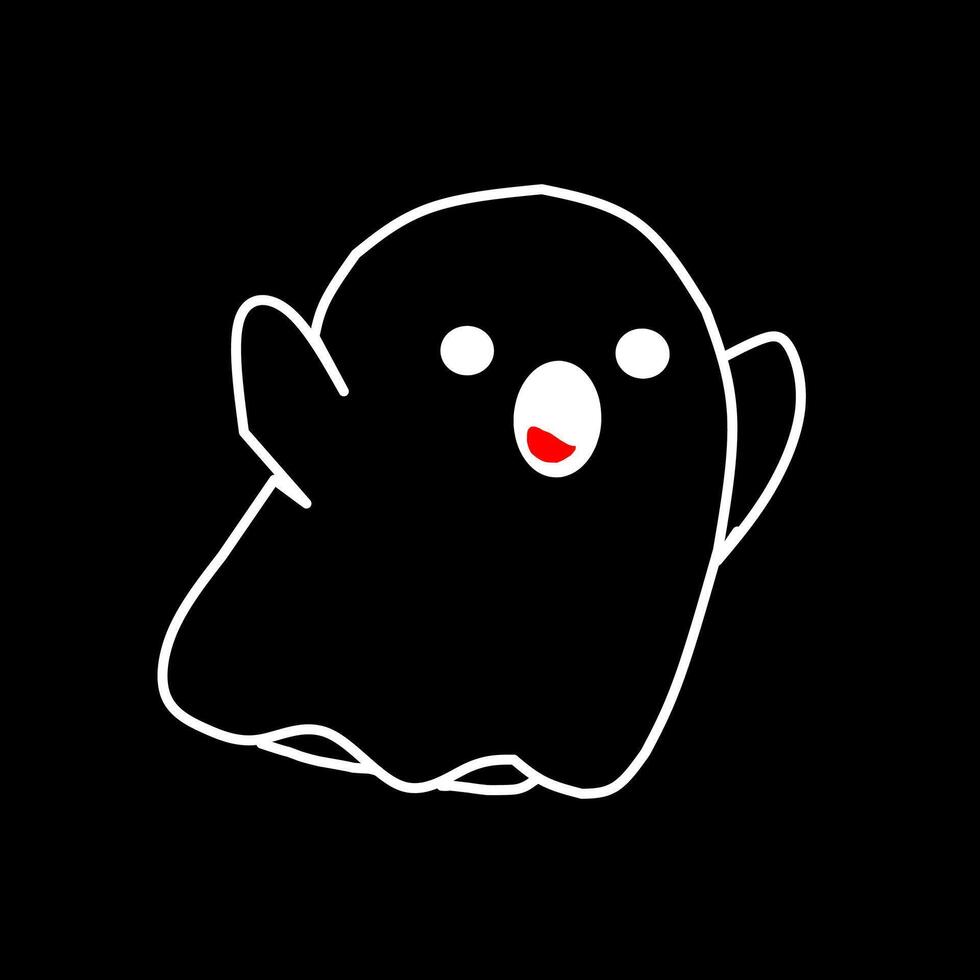 a ghost with a red face and a white nose vector