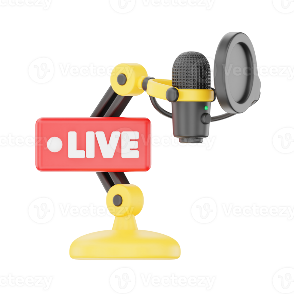 Live Podcast 3D Podcast Illustration for uiux, web, app, infographic, etc png