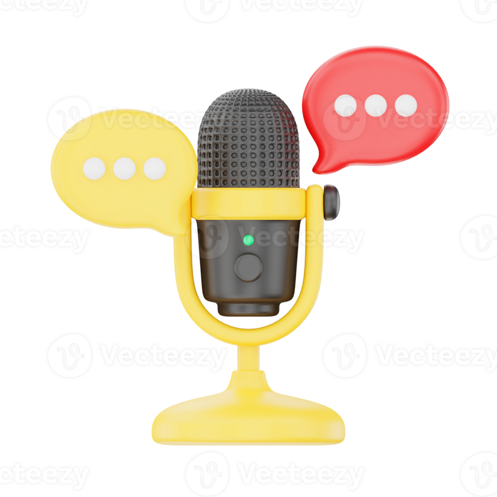 Podcast Bubble Chat 3D Podcast Illustration for uiux, web, app, infographic, etc png