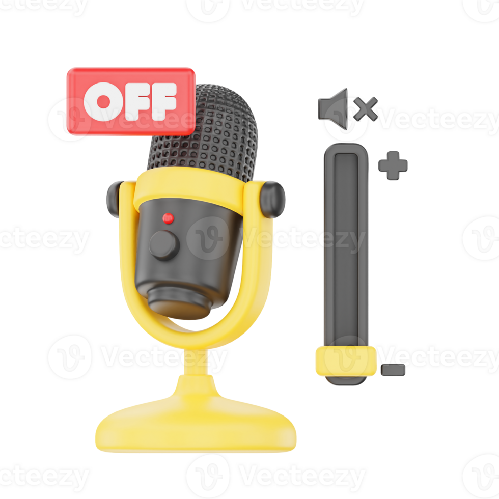 Mic Off 3D Podcast Illustration for uiux, web, app, infographic, etc png