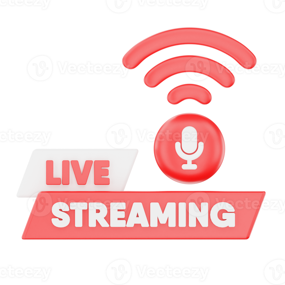 Live Streaming 3D Podcast Illustration for uiux, web, app, infographic, etc png