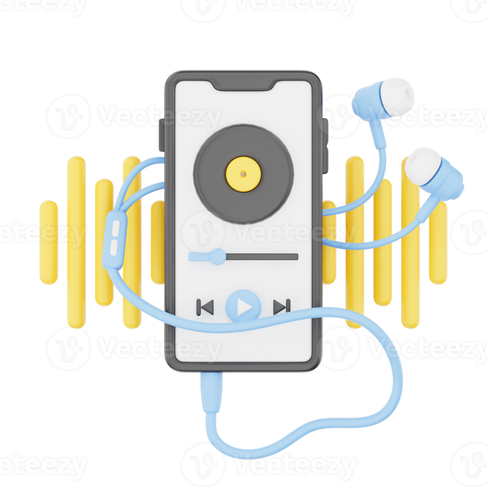 Audio Player 3D Podcast Illustration for uiux, web, app, infographic, etc png