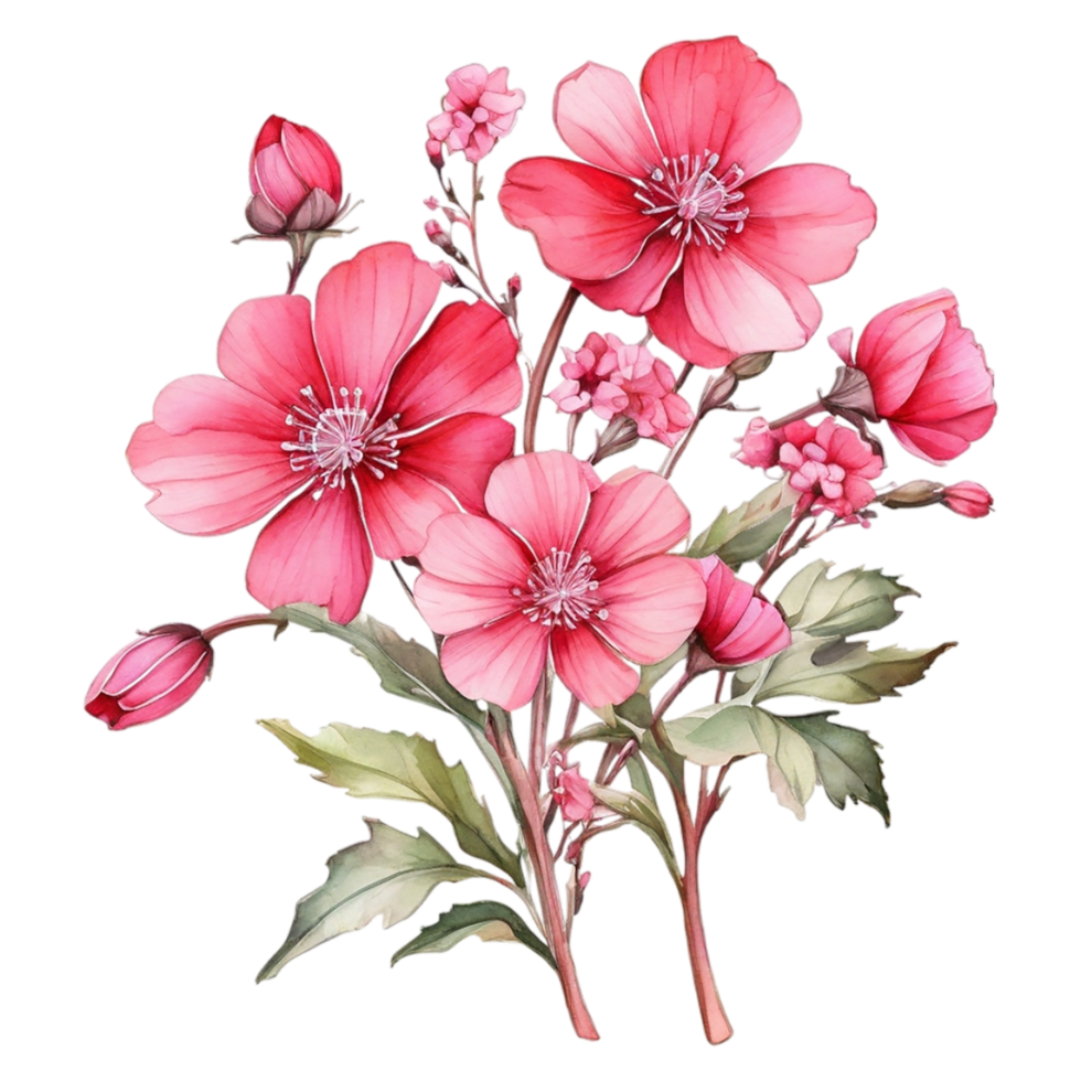 Watercolor Flower Bouquet, Watercolor Design png