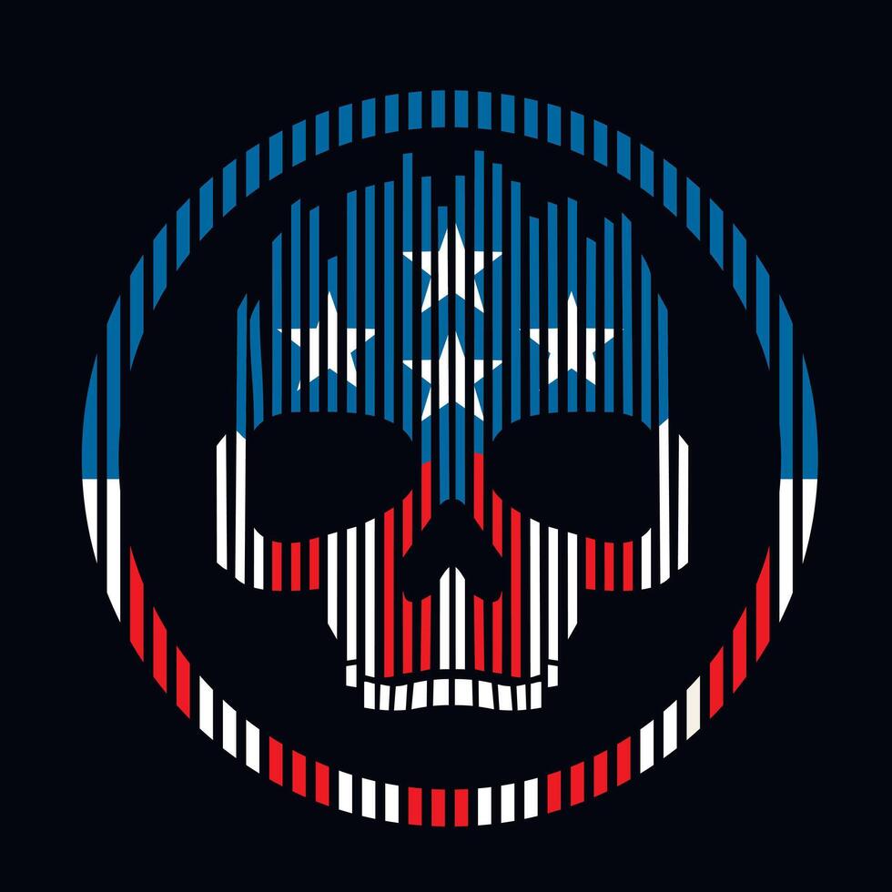 skull and flag of USA, grunge.vintage design t-shirts vector