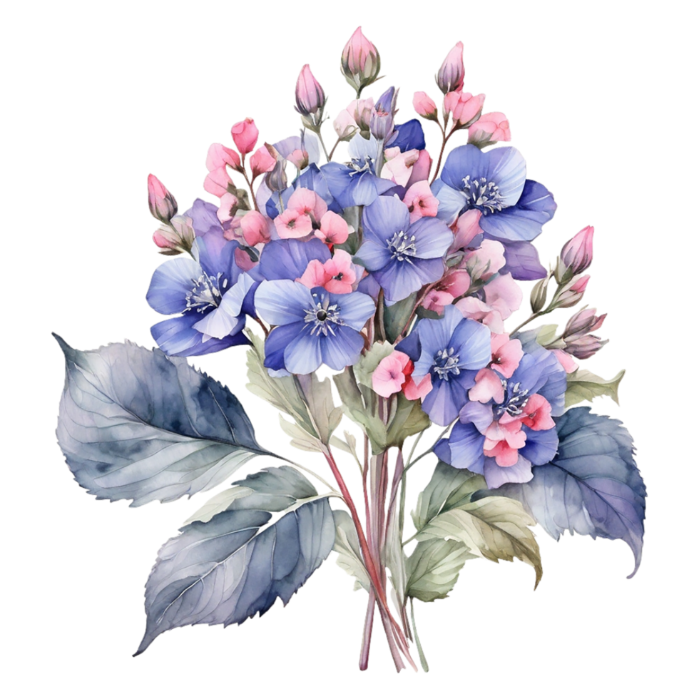 Watercolor Flower Bouquet, Watercolor Design png