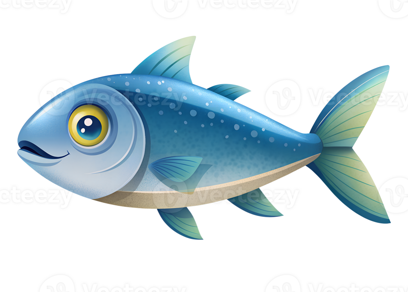 cartoon style illustration of cute sardine fish islated on background png