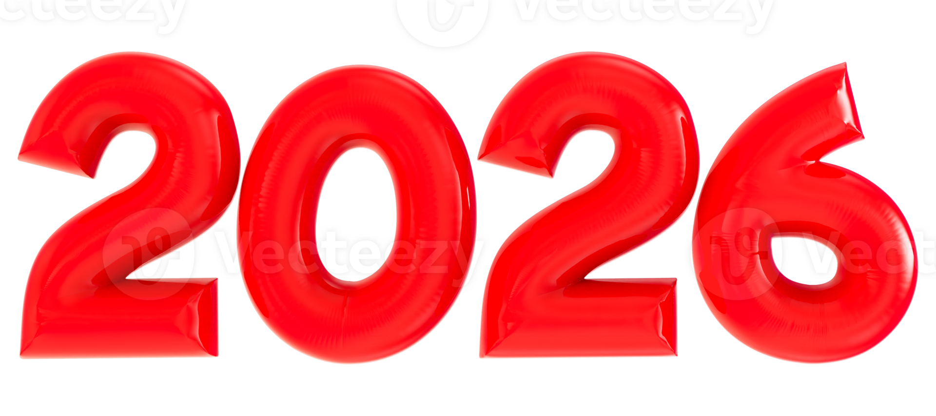 2026 Number Red 3D Rendering 45996613 PNG