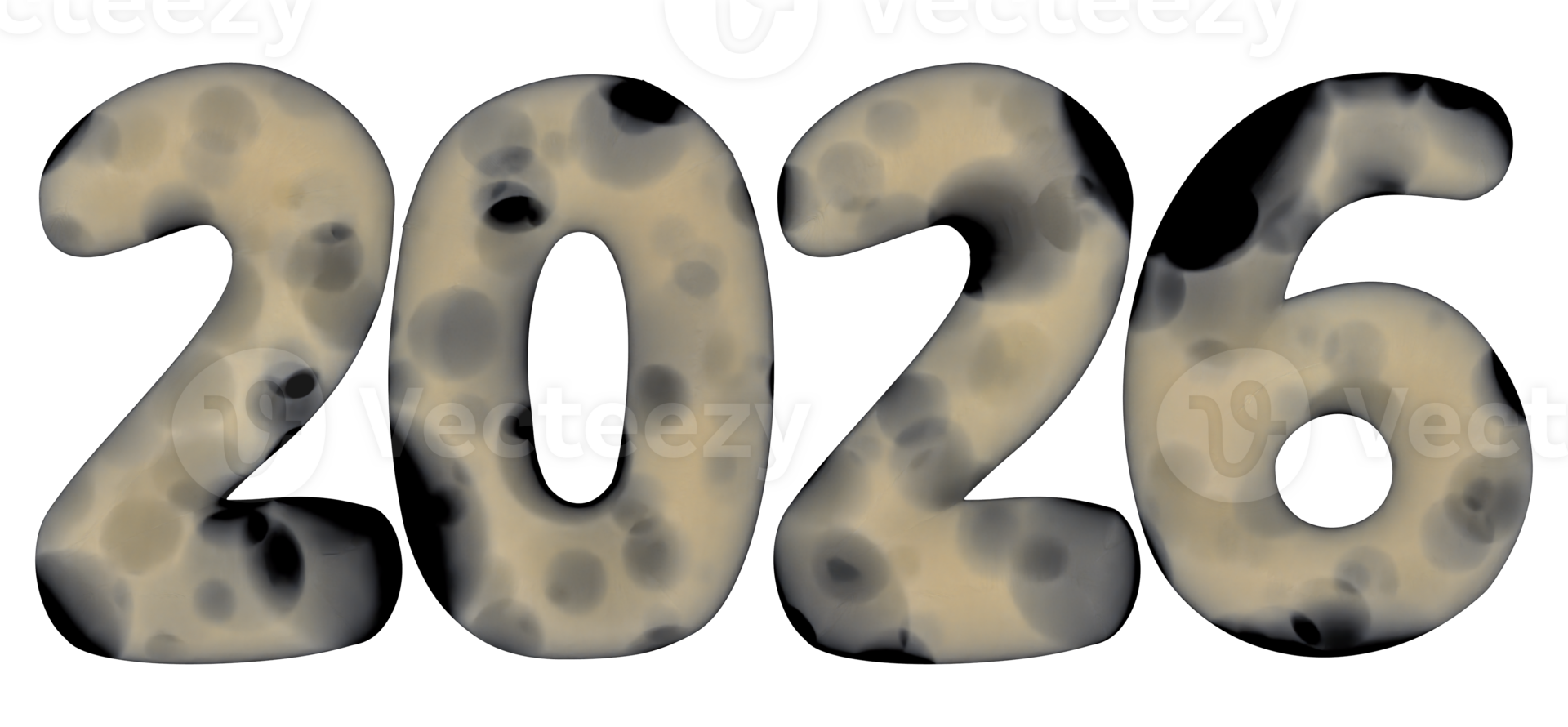 Number 2026 3D Render png