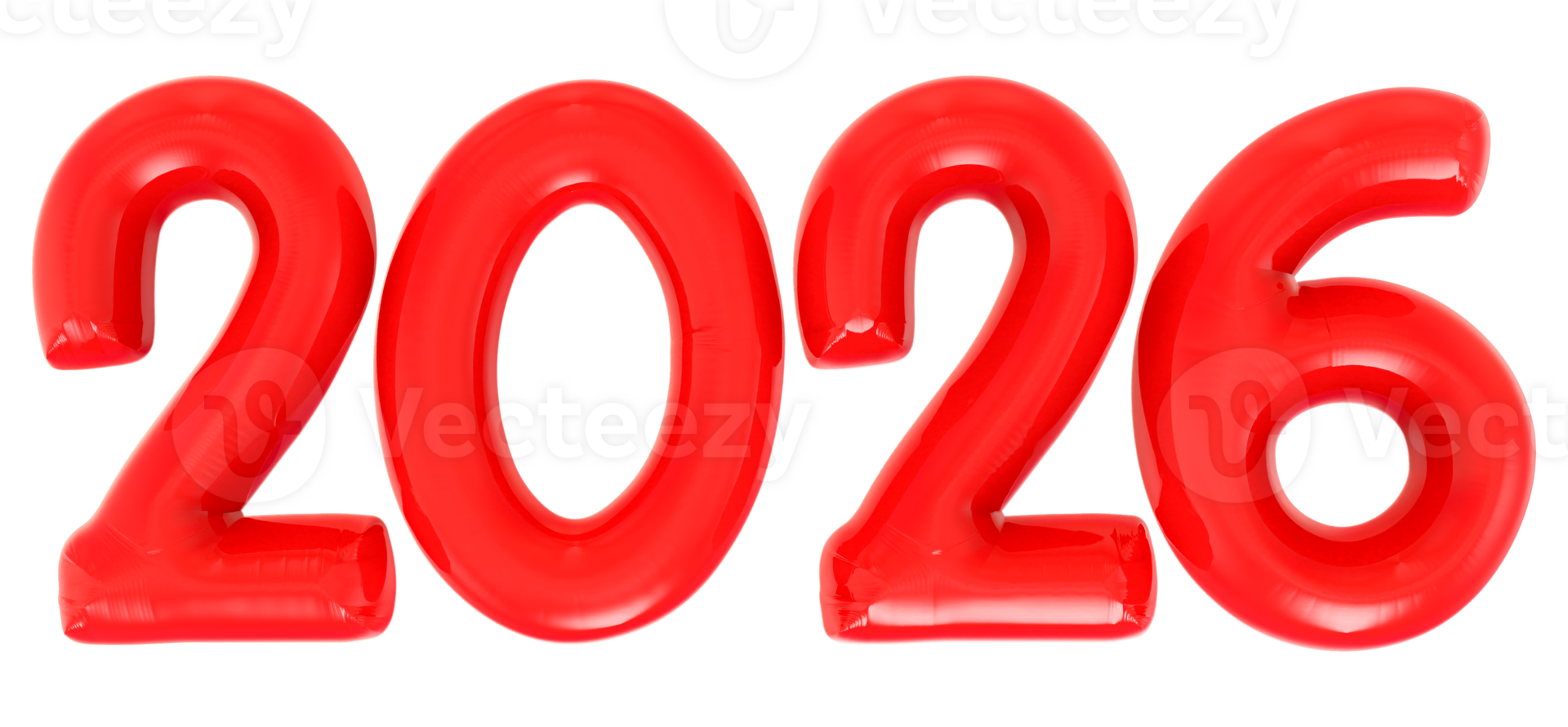Number 2026 Red 3D Rendering png