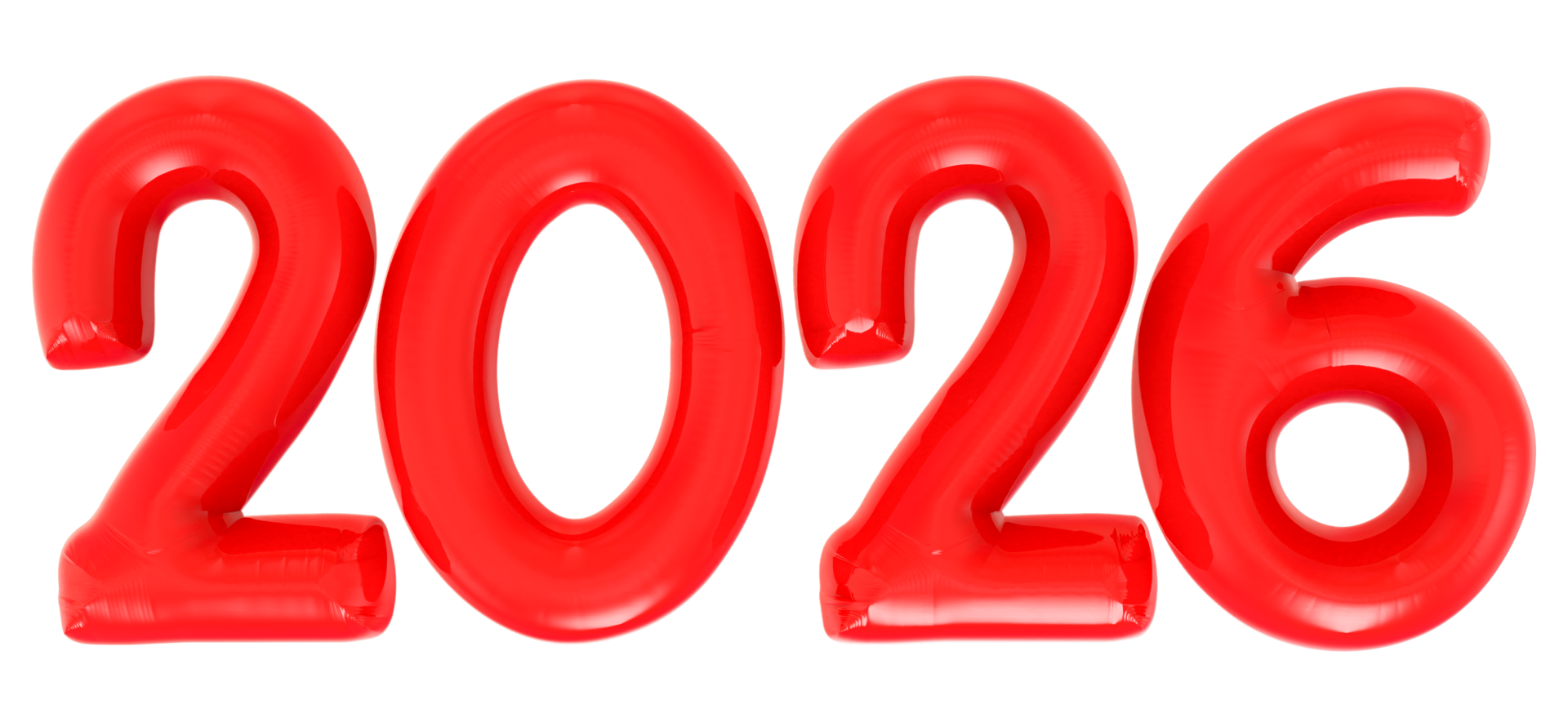 Number 2026 Red 3D Rendering 45996628 PNG