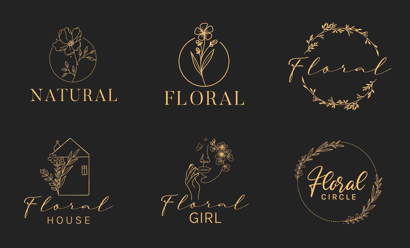 floral logo set vector