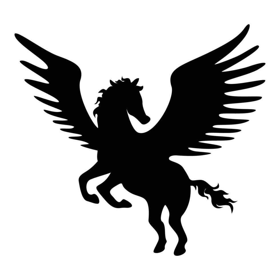 Pegasus silhouette design. Greek mythology creature sign and symbol. vector