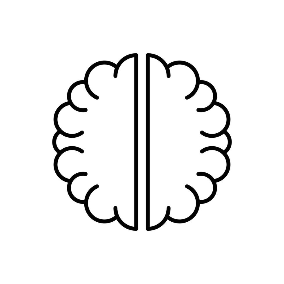 Brain icon design outline style vector