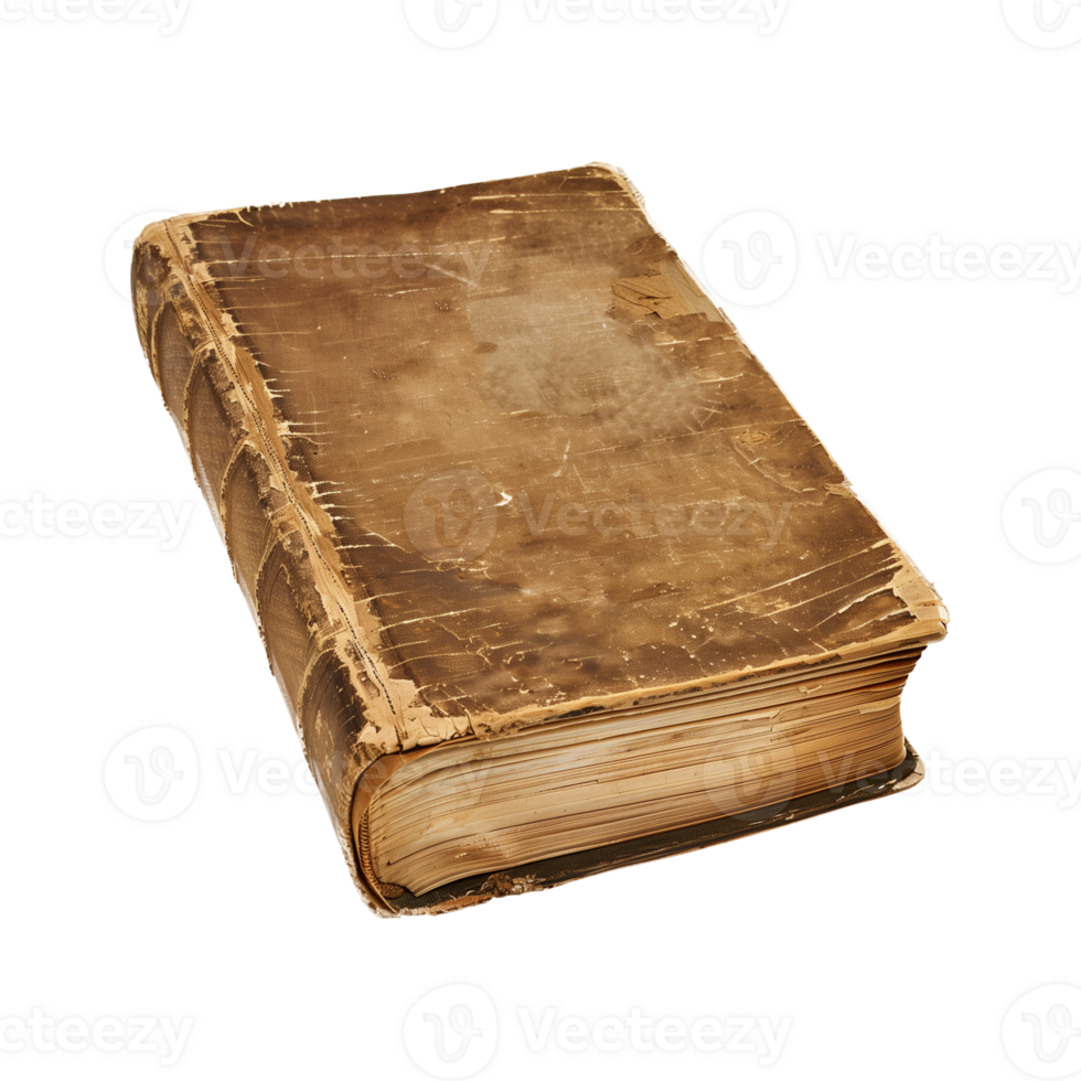 old antique books isolated on a transparent background cut out png