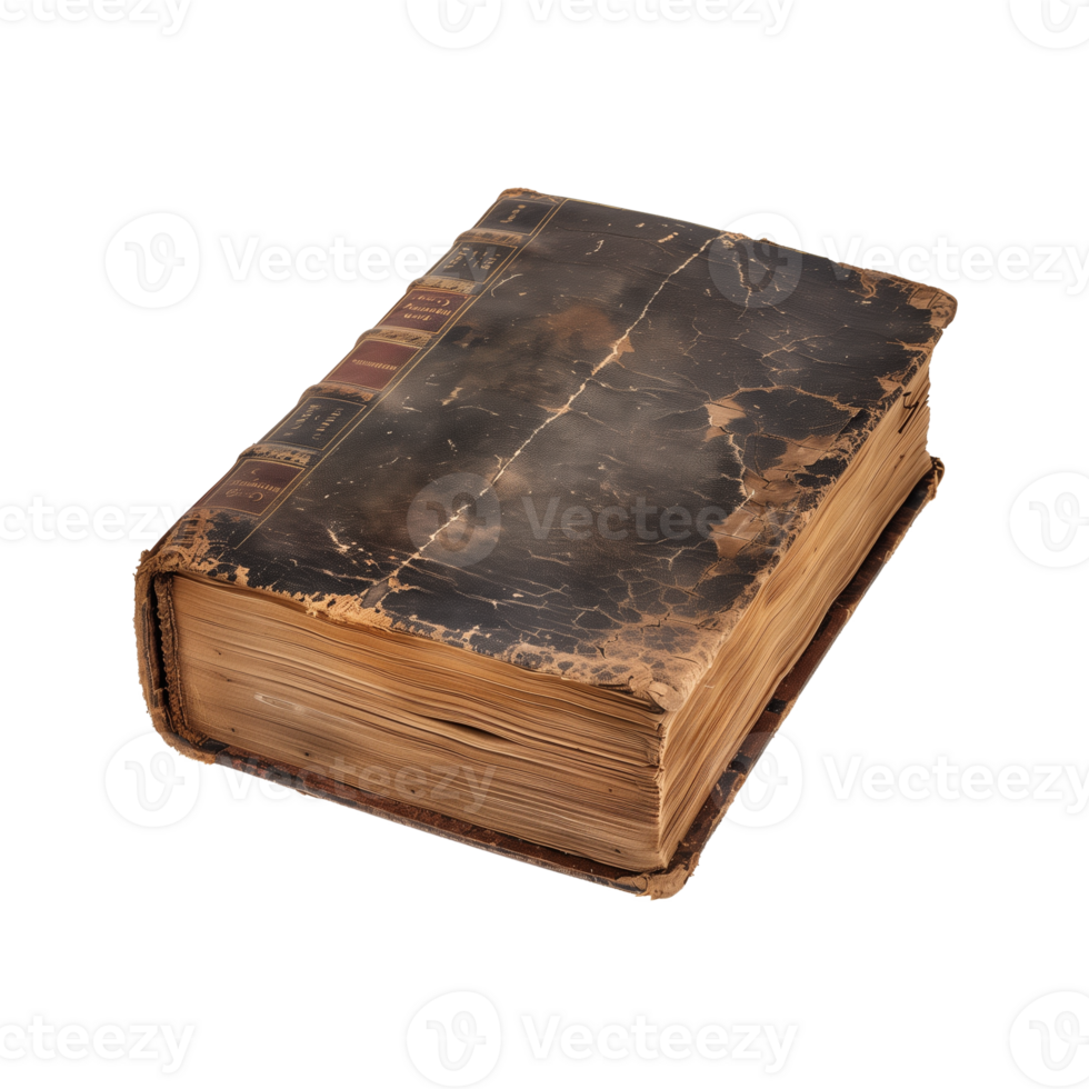 old antique books isolated on a transparent background cut out png