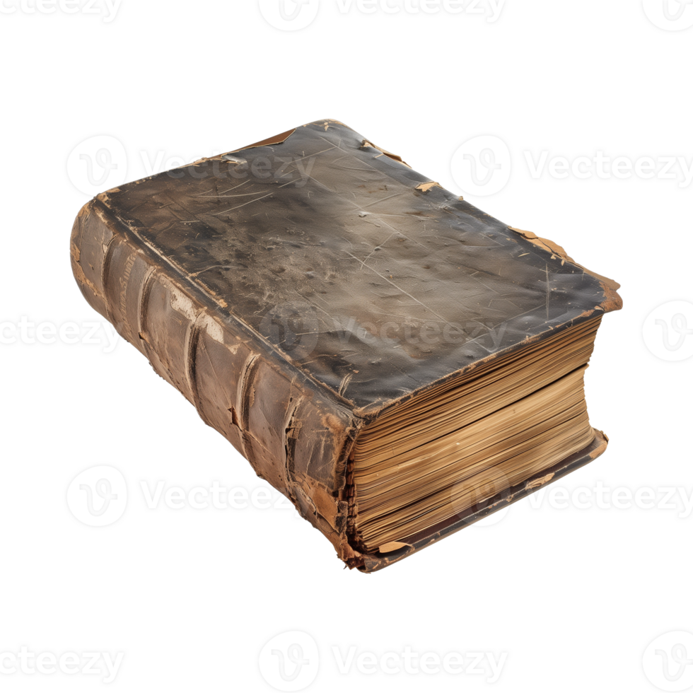old antique books isolated on a transparent background cut out png