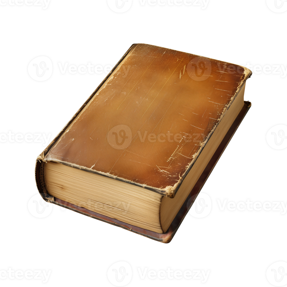 old antique books isolated on a transparent background cut out png