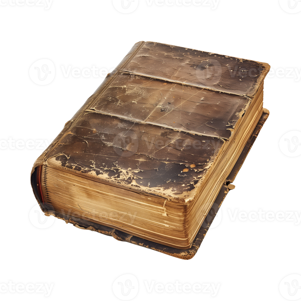 old antique books isolated on a transparent background cut out png