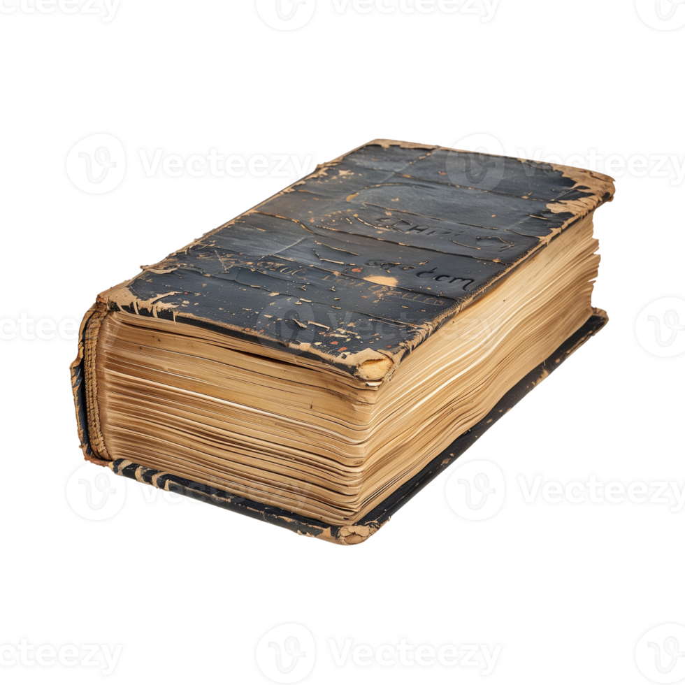 old antique books isolated on a transparent background cut out png