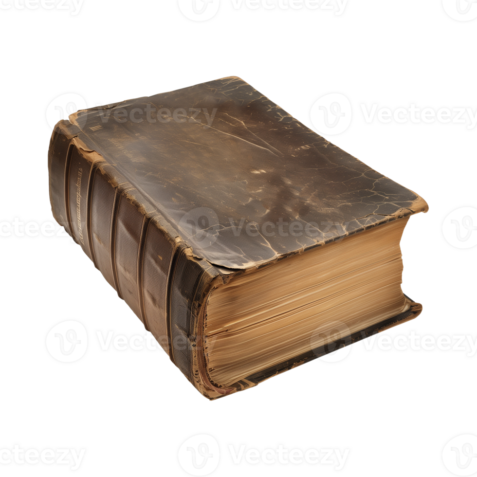 old antique books isolated on a transparent background cut out png