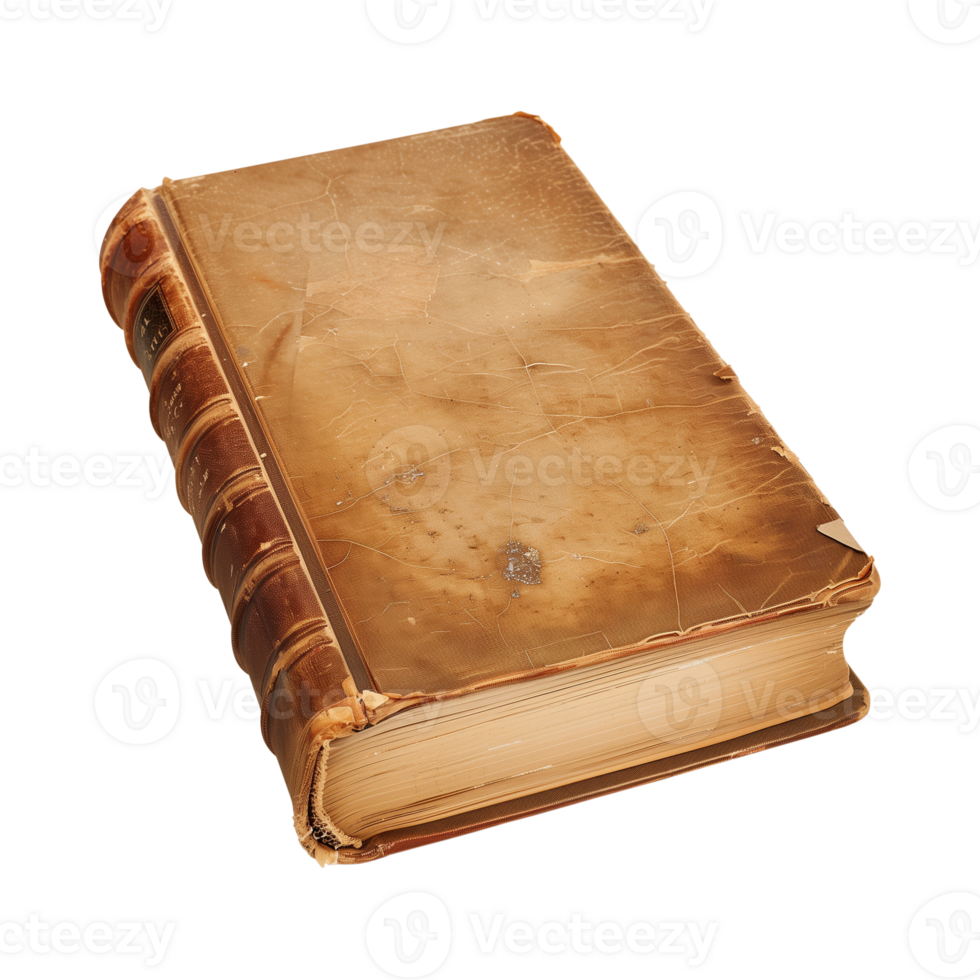 old antique books isolated on a transparent background cut out png