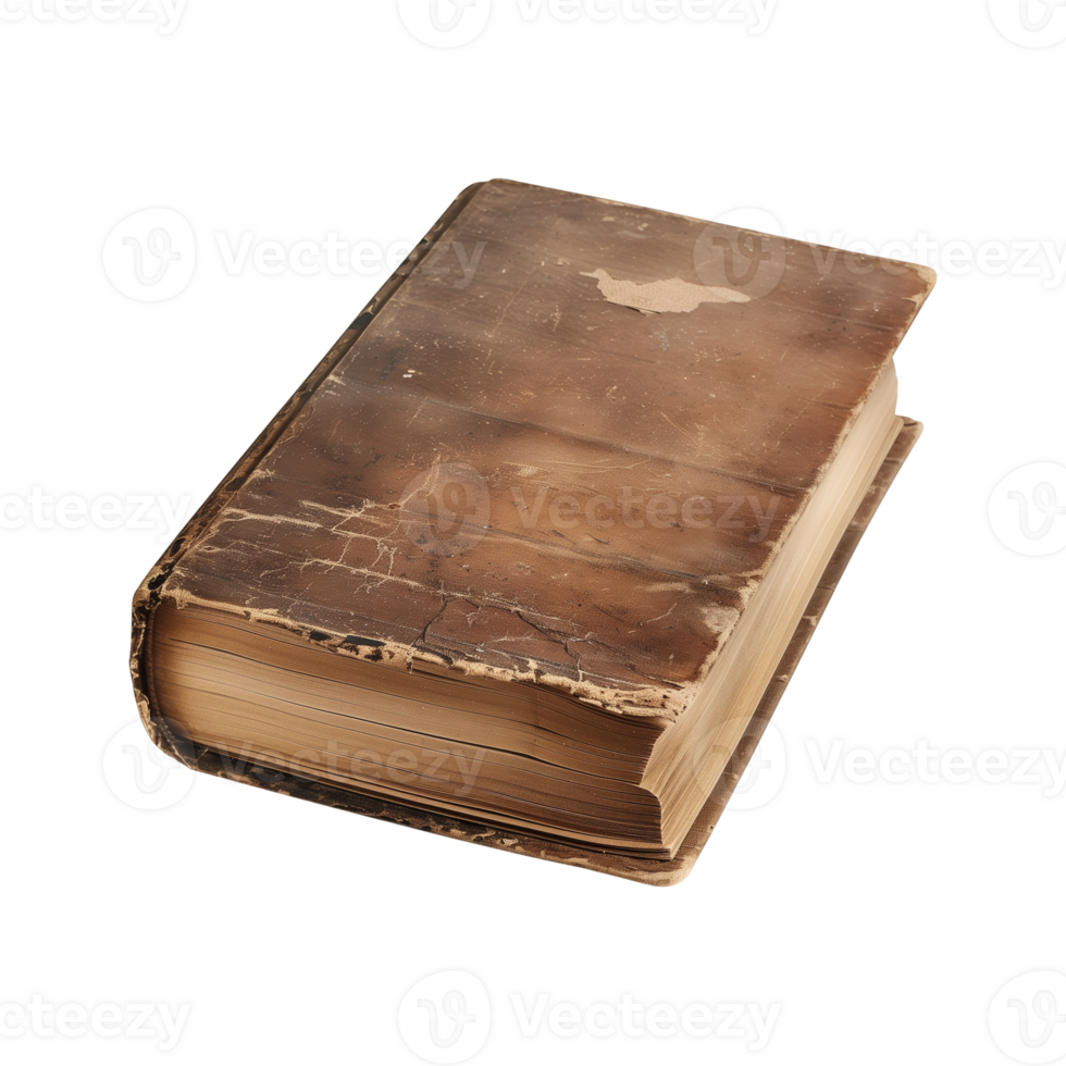 old antique books isolated on a transparent background cut out png
