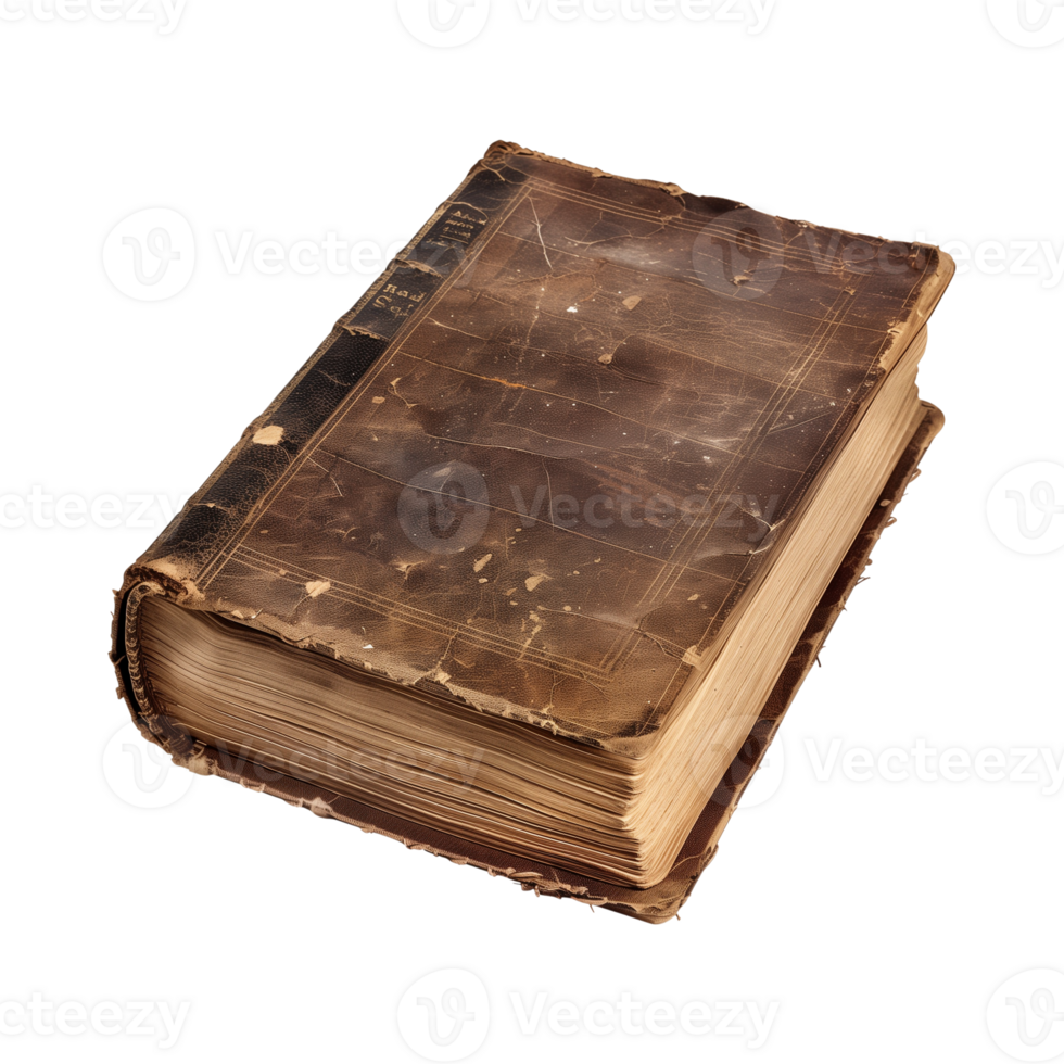 old antique books isolated on a transparent background cut out png
