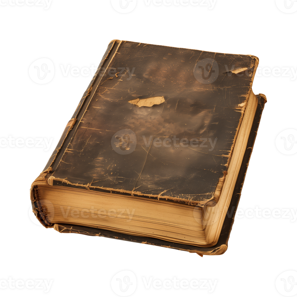 old antique books isolated on a transparent background cut out png