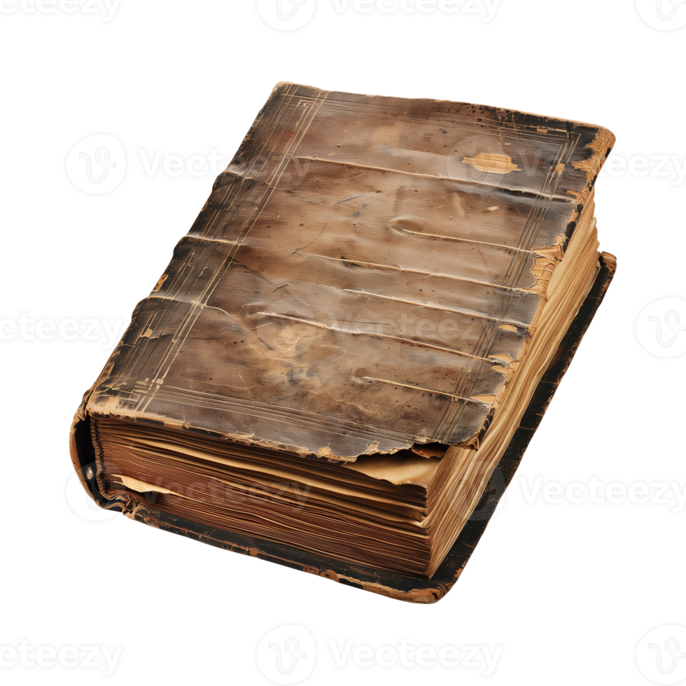 old antique books isolated on a transparent background cut out png