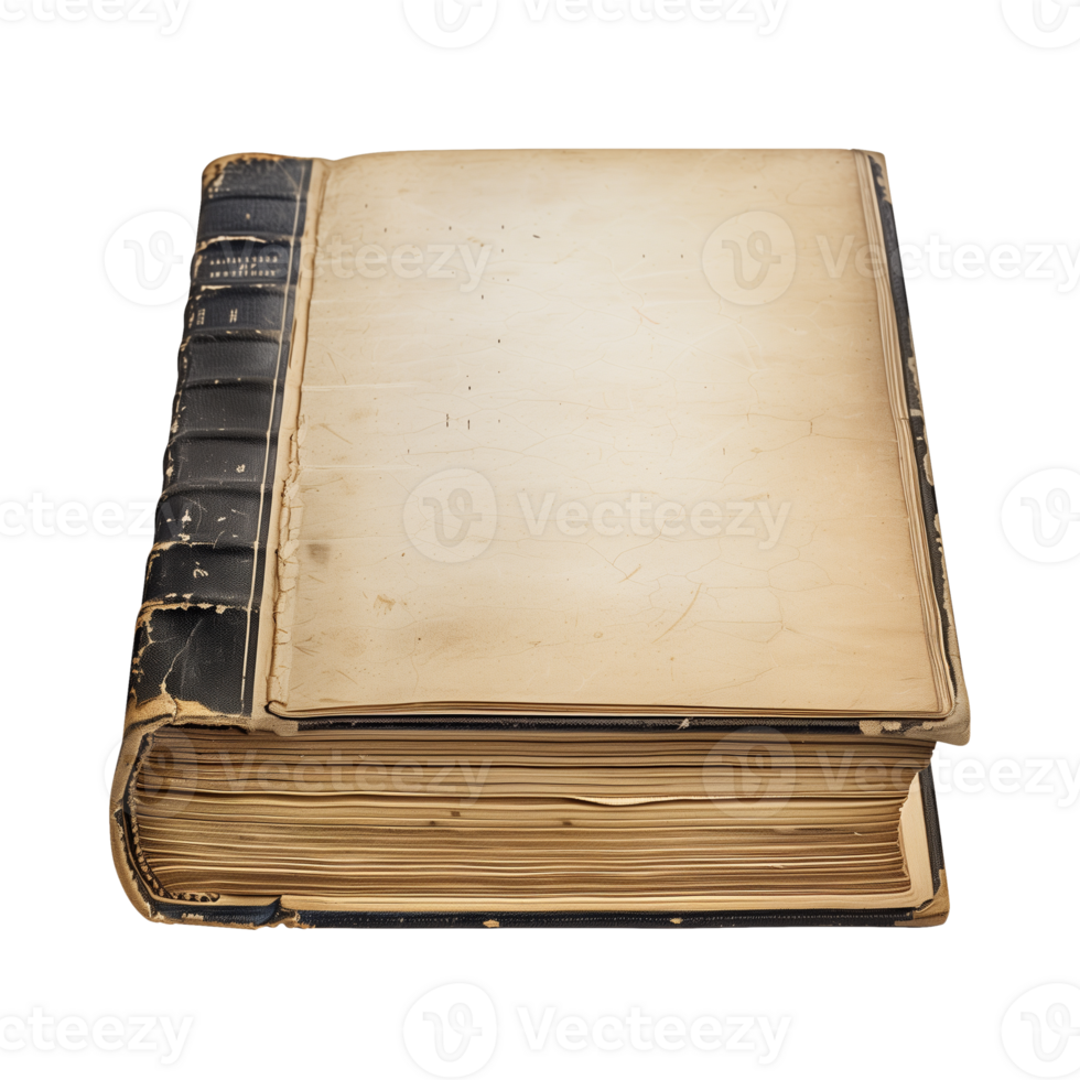 old antique books isolated on a transparent background cut out png