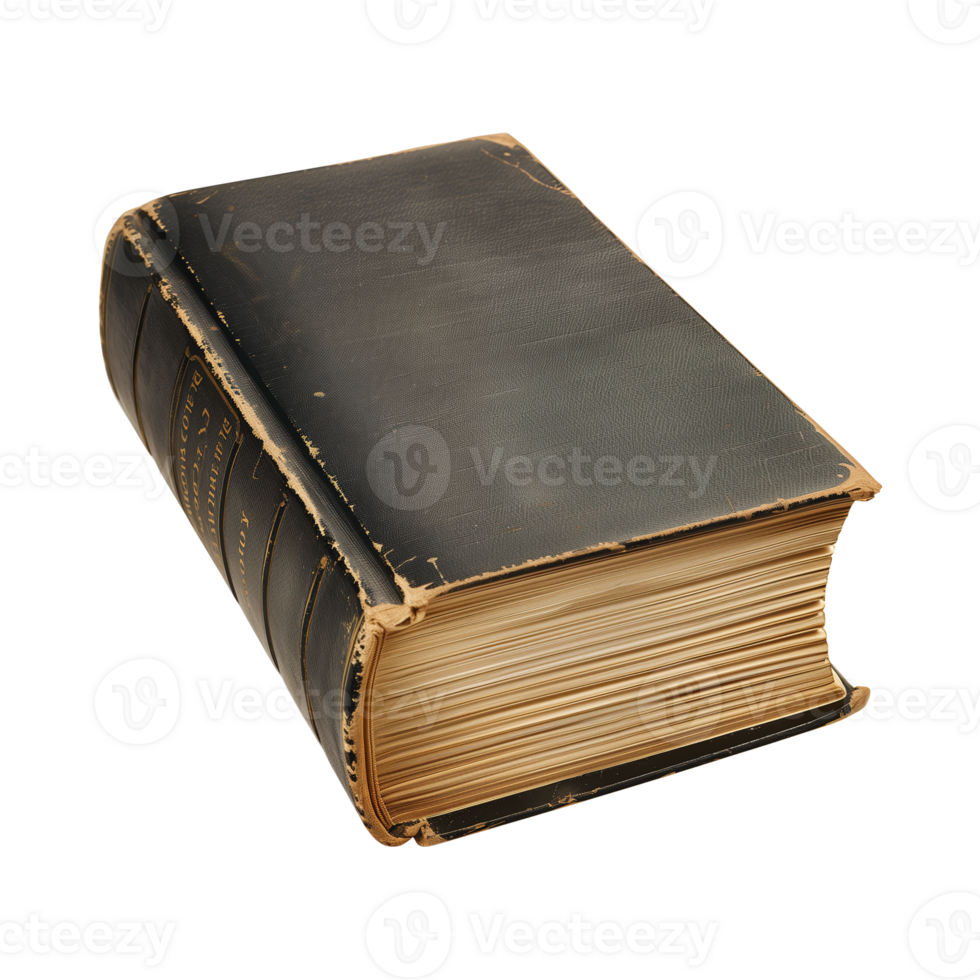 old antique books isolated on a transparent background cut out png