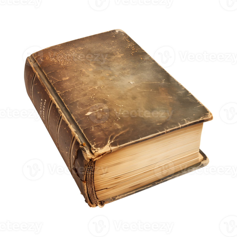 old antique books isolated on a transparent background cut out png