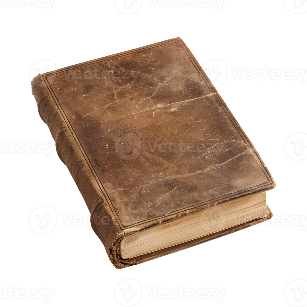 old antique books isolated on a transparent background cut out png