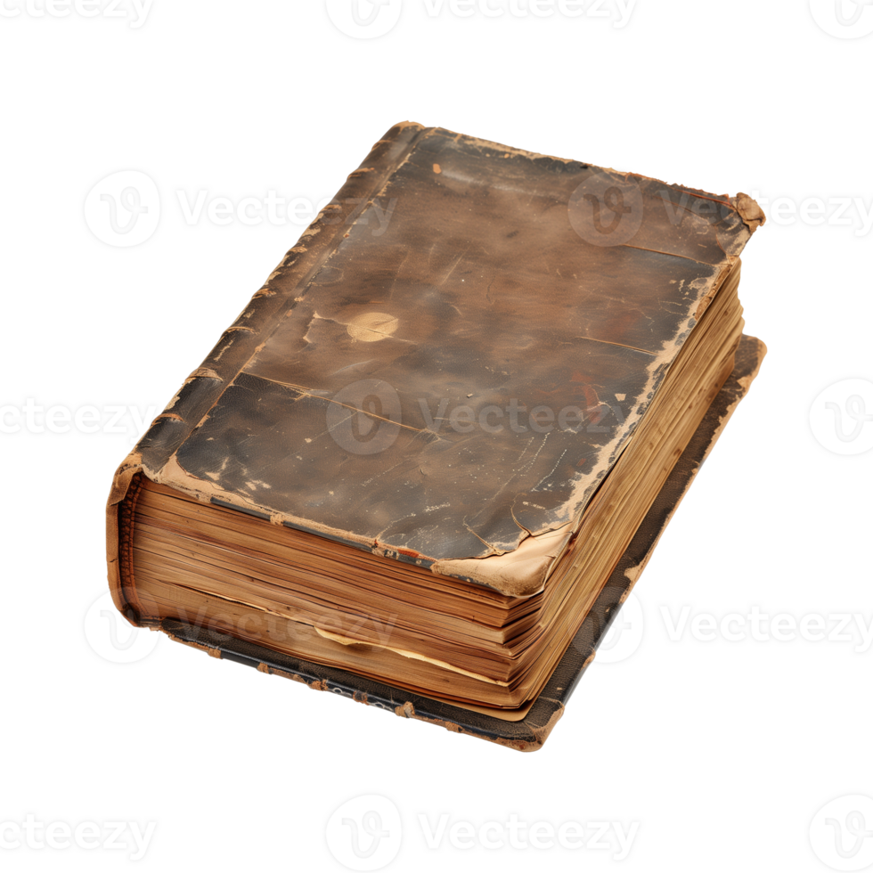 old antique books isolated on a transparent background cut out png
