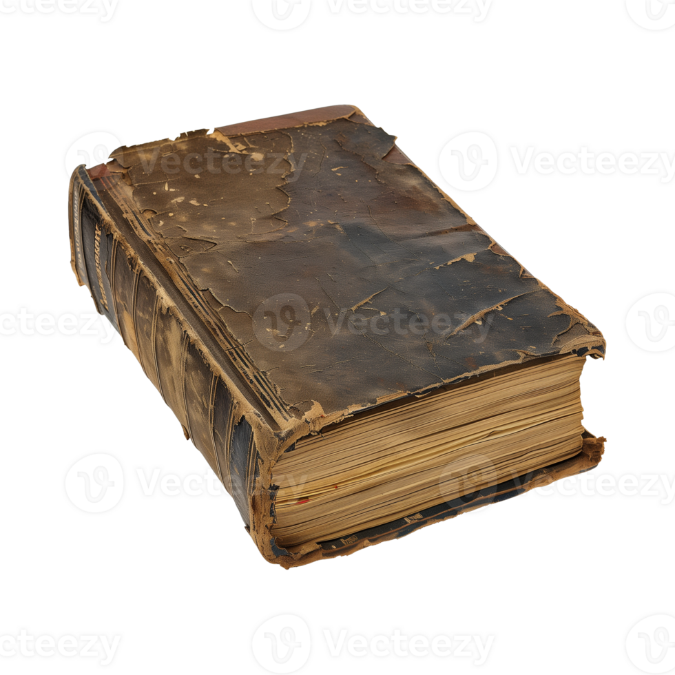 old antique books isolated on a transparent background cut out png