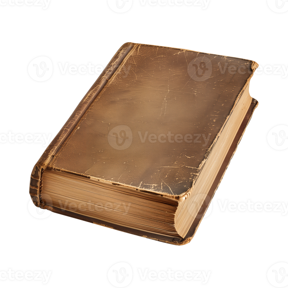 old antique books isolated on a transparent background cut out png