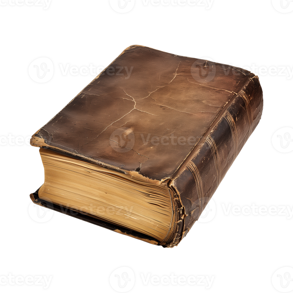old antique books isolated on a transparent background cut out png