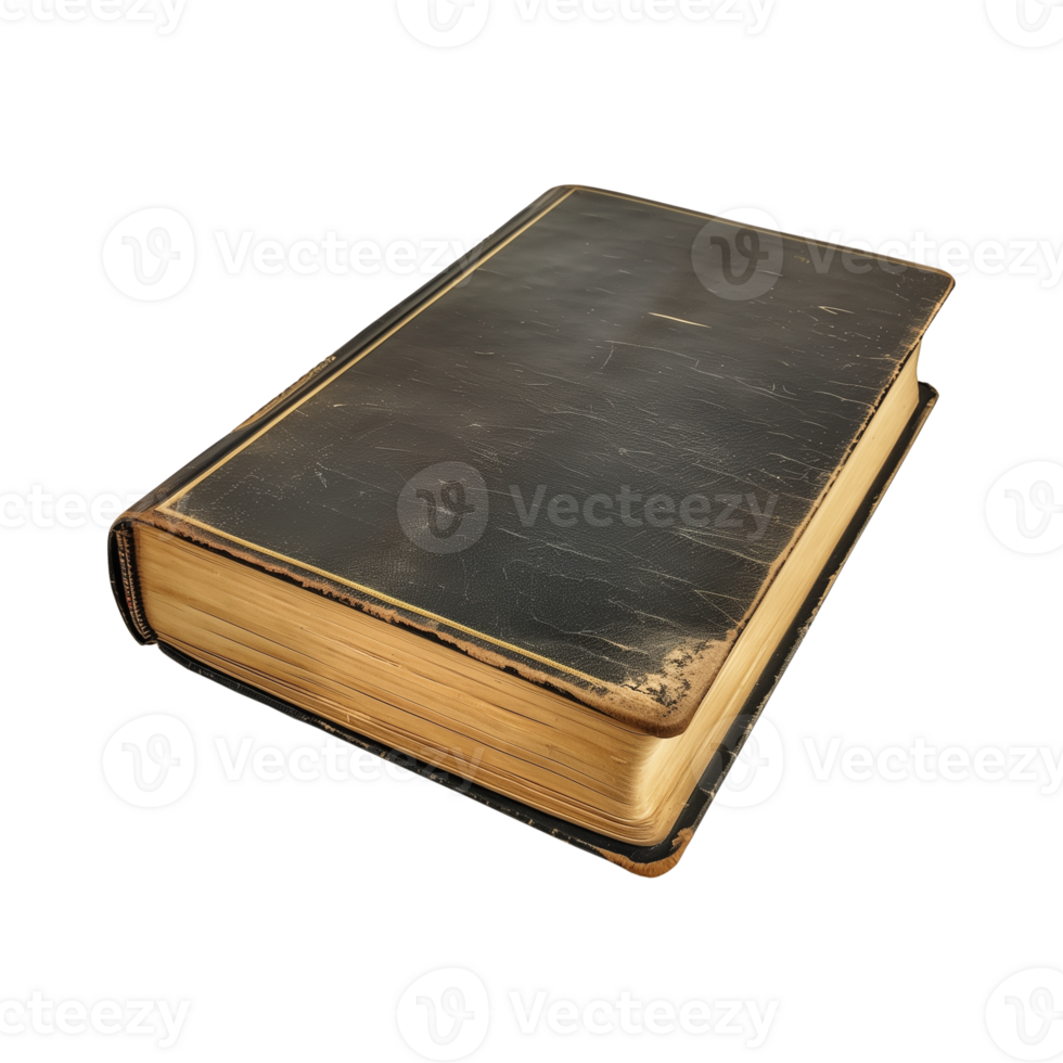 old antique books isolated on a transparent background cut out png