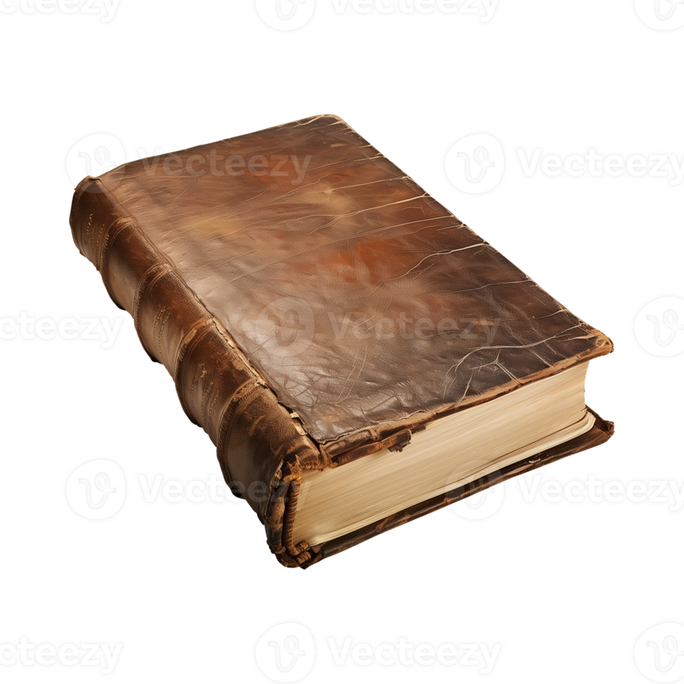 old antique books isolated on a transparent background cut out png
