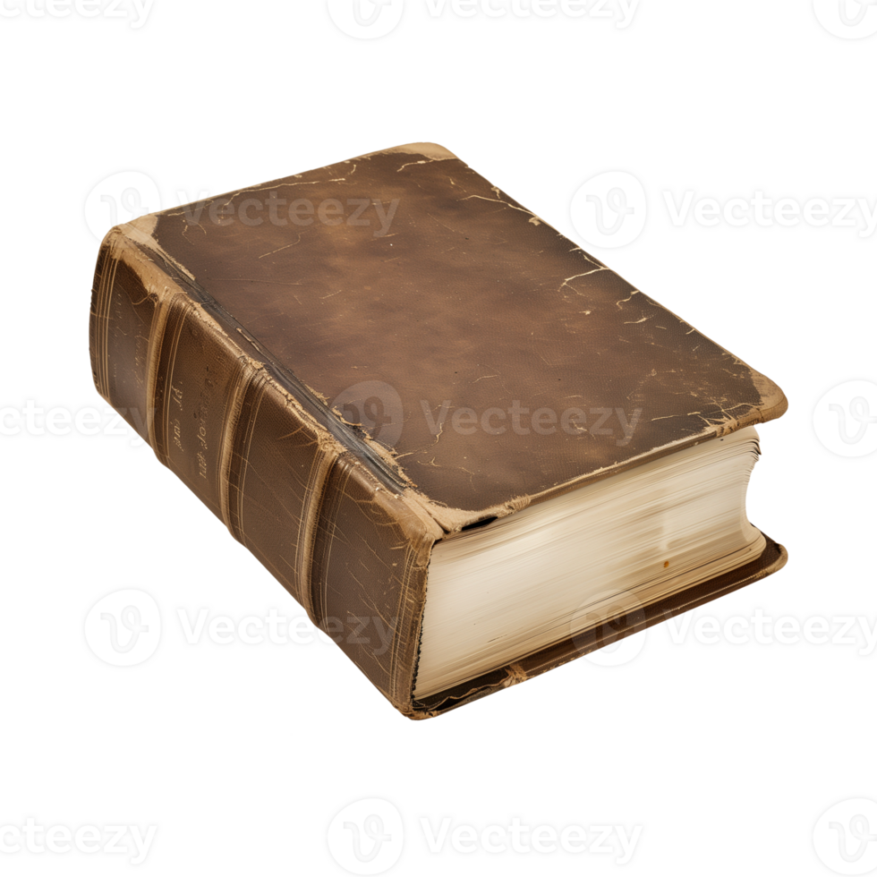 old antique books isolated on a transparent background cut out png