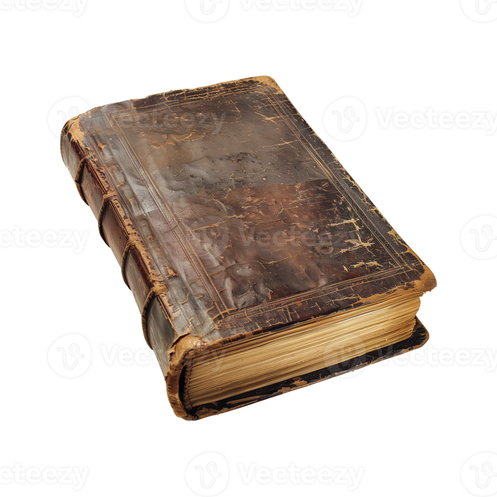 old antique books isolated on a transparent background cut out png